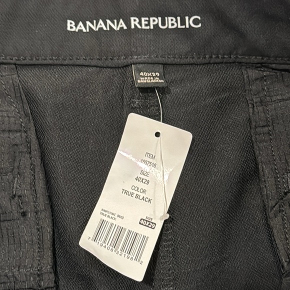 NWT- Banana Republic Flat Front chino Pant 40x29, black - Picture 4 of 5